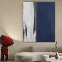 Blue Abstract Oil Painting Hand Painted Canvas Modern Art On Theative