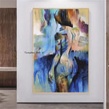 Hand Painted Oil Painting Nude Girl Abstract Canvas Sex Figure Wall Art Girl Bedroom