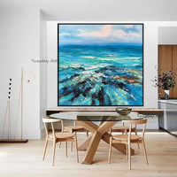 The Blue Land Is Like An Underwater World Abstract Oil Painting Handpainted Modern On Canvas Wall Art