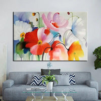 Hand Painted Impression Colorful Flowers Oil Painting Canvas s