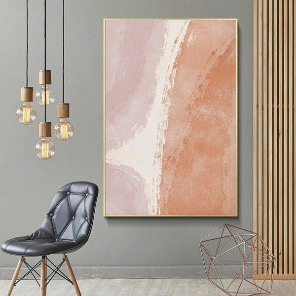 Hand Painted Abstract Painting Canvas Painting Modern Minimalist Art Morandi Color Pink Painting As