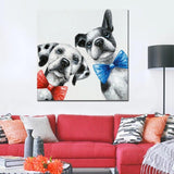 Lovely Dog Hand Painted Cartoon Cute Animal Oil Painting Kids Room Decorative Item Canvas For Home