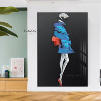 Oil PaintingHand Painted People Woman Simple Abstract On Canvas Home Wall