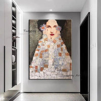 Hand Painted Oil Paintings Gustav Klimt Woman Portrait Painting Wall Art Painting Wall Art Decor