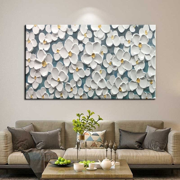 Oil Painting Canvas Hand Painted Thick Palette Knife Flower