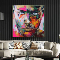 Hand Painted Francoise Nielly Palette knife portrait Face Oil painting Character figure canva wall Art picture As