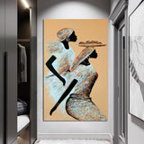 Modern Ethnic Style Two Women Abstract Character Oil Painting On Canvas Wall Art Painting Canvas