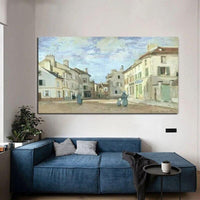 Hand Painted Claude Monet Impression An Old Street of Chaussee Argenteuil 1872 Landscape Oil Painting Canvas Art Wall