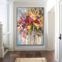 Hand Painted Canvas Abstract Modern Canvas Decorative Flower Rose Painting