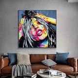 Hand Painted Palette Knife Portrait Face Canvas Acrylic