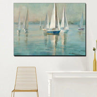 Hand Painted Oil Paintings Impression Sea View Sails Abstract Wall Art Home Room Decor