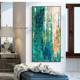 Abstract Art Decorative Wall Painting On Canvas Hand Painted Oil Vertical Painting