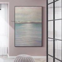 Natural Abstract Hand Painted Sunrise Landscape Oil Painting Canvas Wall Art As Girl