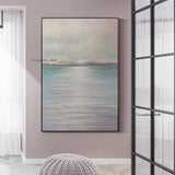 Natural Abstract Hand Painted Sunrise Landscape Oil Painting Canvas Wall Art As Girl