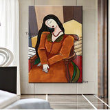 Hand Painted Portrait Oil Paintings People Woman Abstract On Canvas Wall Art Home Wall Decoration