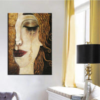 Hand Painted Classic Gustav Klimt Tear Retro Abstract Oil Painting Decor