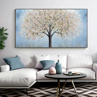 oil painting Wall Art Hand Painted Dream Silver Tree Painting Wall Art Bedroom