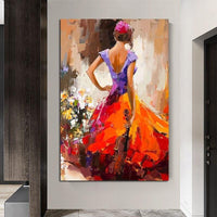 Hand Painted Oil Painting Impression Figures Abstract Wall Art Girls