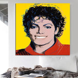 Hand Painted Andy Warhol Michael Jackson Oil Painting Figure Abstract Art Canvass