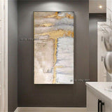 Hand Painted Abstract Gold Foil Craft Oil Canvas Painting Modern Light Luxury Corridor Wall