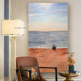 Sunsets Natural Sea Beach Landscape Hand Painted Oil Painting Wall Art Mural Wall Art