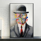 Hand Painted Street Art Oil Painting Modern Male People Abstracts Room