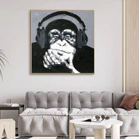 Hand Painted Oil Painting On The Canvas Black Gorilla Animal As