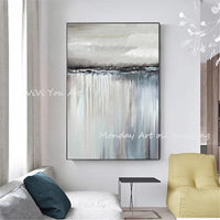 Abstract Painting Hand Painted Contemporary Art Gray Vertical Textured Design Artwork wall pictures