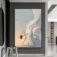 Ballet Dancing Girl Hand Painted Canvas Decorative Oil Painting Porch