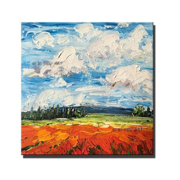 Art Hand Painted Abstract Color Thick On Canvas Landscape