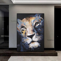 Hand Painted Abstract Animal Tiger Oil Painting On Canvas Leopard work Modern Painting For Room