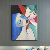 Hand Painted Character Oil Paintings Modern Two Women Abstract Canvass Bedroom