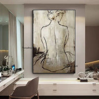 Hand Painted Oil Painting Abstract Characters Naked Girl Paintings Canvas Modern Wall Art Newest Wall Unframe Decoration