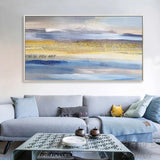 Hand Painted Canvas Sea Abstract Minimalist Modern Northern European Style