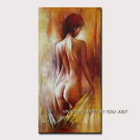 Hand Painted modern Naked Woman on Canvass wall art