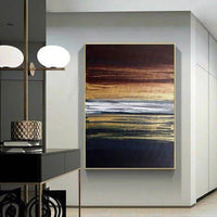 Abstract Hand-Painted Beautiful Brown Black Canvas Oil Painting Wall Art Fashion Tableaux Hallway Hotel