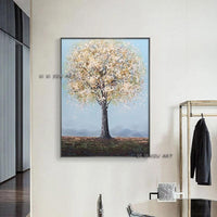 Heavy Textured Tree Pure Hand Painted Canvas Wall Art Acrylic Artwork Image Painting