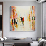 Hand Painted Oil Painting Abstract Wall Canvas Modern Impression People Street Landscape Artwork Room Decor