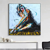 Modern The Nude Woman Hand Painted Knife Street Oil Painting As The Artwork Unframed