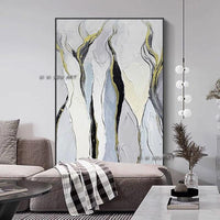 Hand Painted Abstract Wall Art Bright Color Minimalist Modern On Canvas Decorative