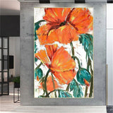 Hand Painted Flower Oil Painting Abstract On Canvas Modern Flower Wall