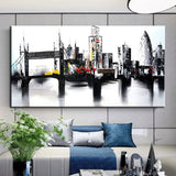 Hand Painted Landscape Oil Painting Urban Architecture Abstract Canvas Home Wall Decor