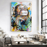 Hand Painted Street Art Oil Painting Modern Animal Monkey Abstracts Size