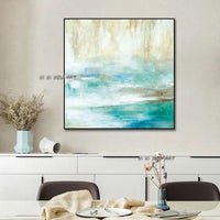 Wall Art Canvas Abstract Lake Landscape Modern Hand Painted Home