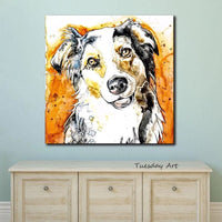 Hand Painted Oil Painting Animals Dog Abstract Modern Street Art Canvas Art Decorative Paintings Fors Decor