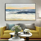 Hand Painted Impression Sunrise Sea View Landscape Oil Painting on Canvas Arts