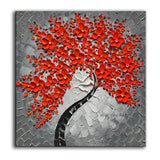 Hand Painted flower Wall Art Modern Red Flowers Tree Canvas pictureative