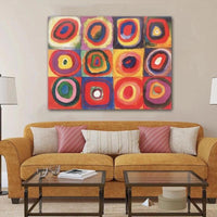 Hand Painted Wassily Kandinsky Harmony of Square and Circle Oil Paintings On Wall Art Decoration