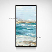 Hand Painted Abstract Wall Art Seascape Minimalist Modern On Canvas Decor Office