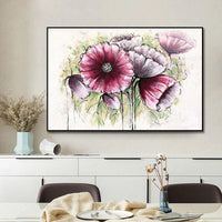 Hand Painted Modern Classic Flowers AbstracHand Painted Oil Painting Painting Canvas